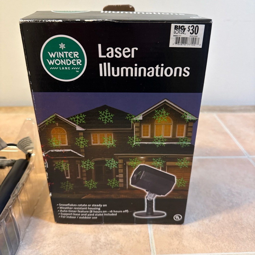 Winter wonder green, snowflake Laser Illuminations